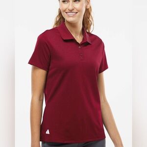 Adidas Red Short Sleeve Fitted Polo Shirt